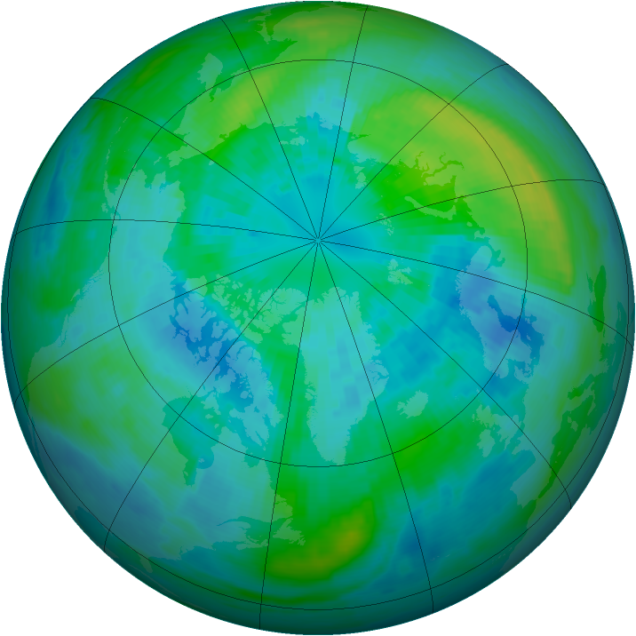 Arctic ozone map for 28 September 1986
